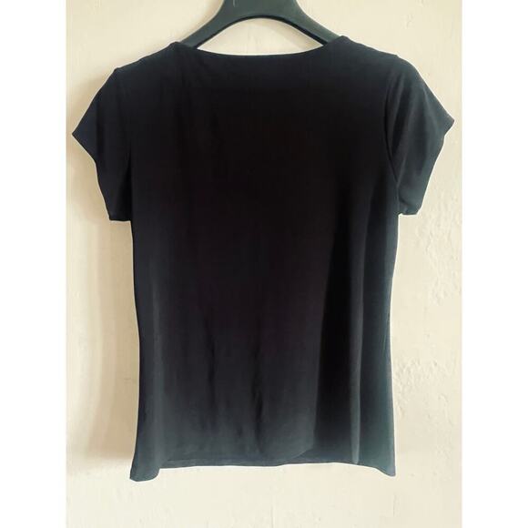 Black Josephine Chaus Y2K slinky black top with cleavage ring size M - Picture 2 of 3